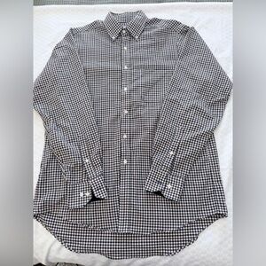 Izod Men's Brown and White Plaid Shirt